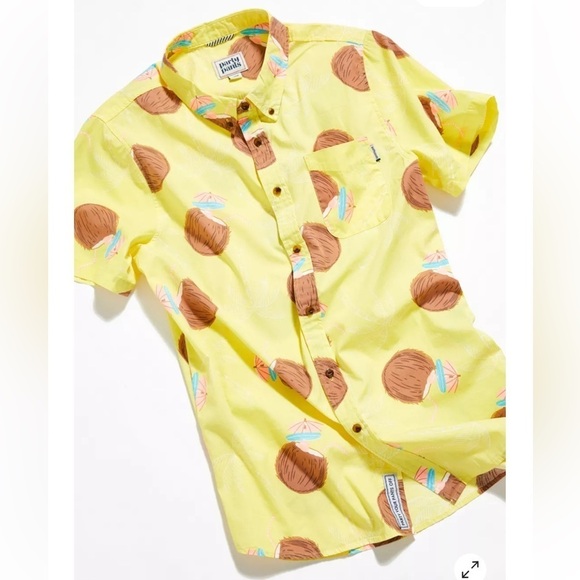 Party Pants Weekender Short Sleeve Button-Down Coconut Shirt Size Medium NWT - Picture 4 of 11